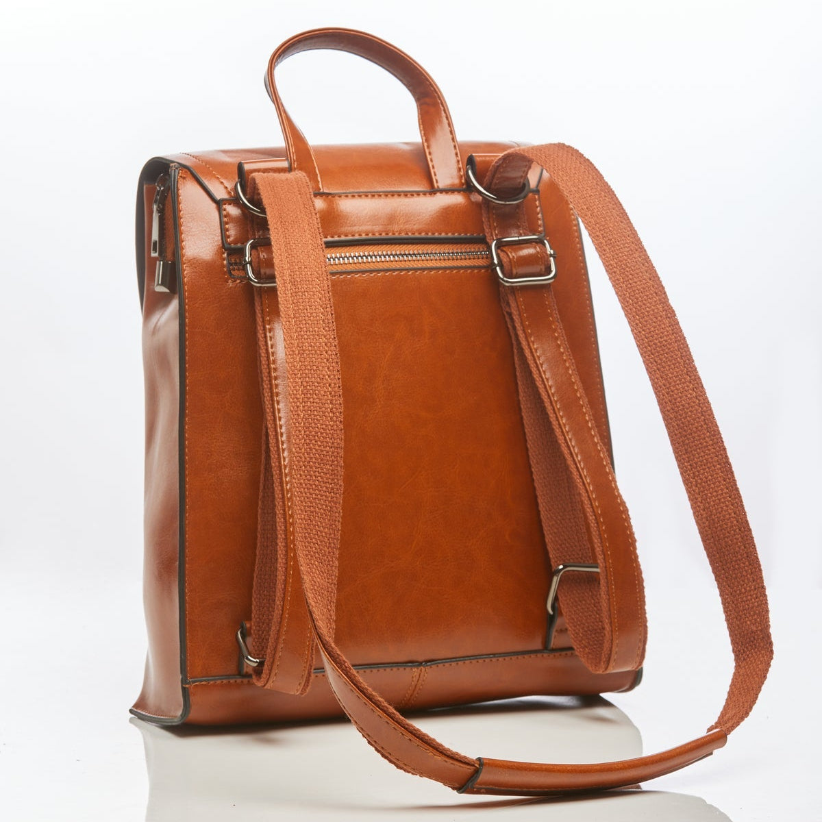 Convertible Leather Backpack Shoulder Bag