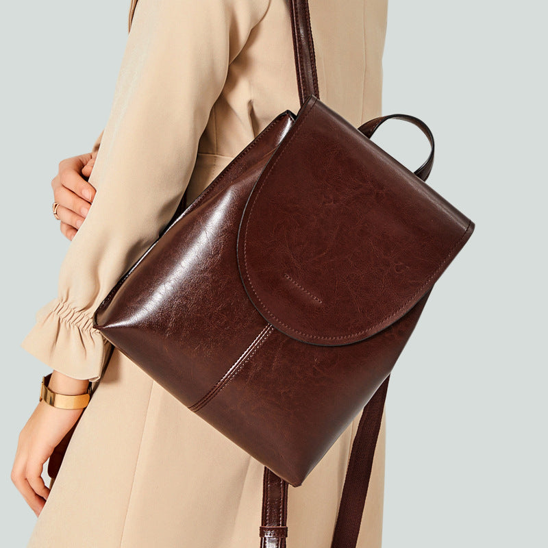 Convertible Leather Backpack Shoulder Bag
