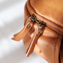 Load image into Gallery viewer, Cool Ladies Brown Leather Backpack Purse Small Rucksack For Women
