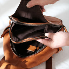 Load image into Gallery viewer, Cool Ladies Brown Leather Backpack Purse Small Rucksack For Women
