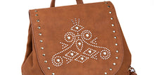 Load image into Gallery viewer, Cool Ladies Western Brown Vegan Leather Fringe Backpack Purse For Women
