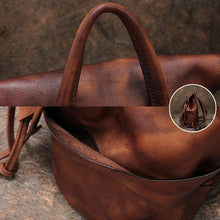 Load image into Gallery viewer, 13&quot; Medium Ladies Brown Leather Fringe Backpack Purse Cool Book Bags for Women

