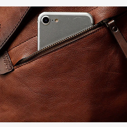 Classic Leather Convertible Backpack Bag