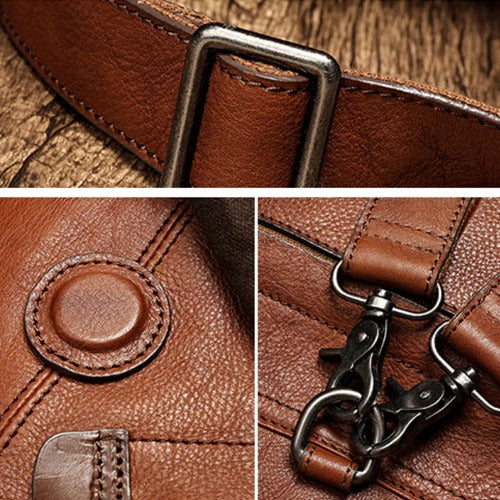 Classic Leather Convertible Backpack Bag