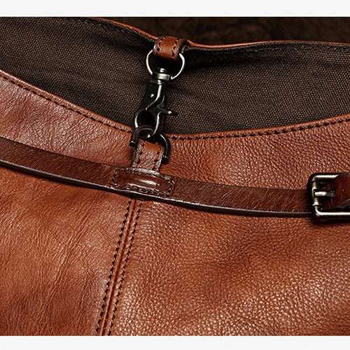 Classic Leather Convertible Backpack Bag