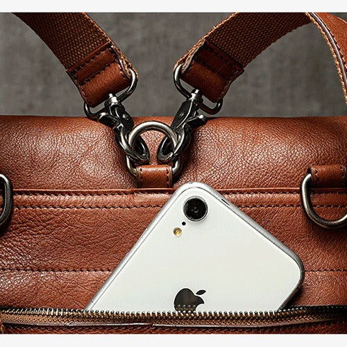 Classic Leather Convertible Backpack Bag
