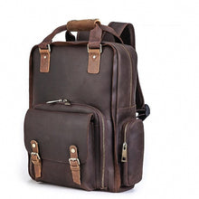 Load image into Gallery viewer, Simple Tripod Holder  Large Leather Backpack Camera Bag
