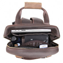 Load image into Gallery viewer, Simple Tripod Holder  Large Leather Backpack Camera Bag
