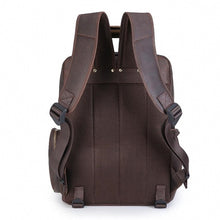 Load image into Gallery viewer, Simple Tripod Holder  Large Leather Backpack Camera Bag
