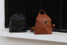 Load image into Gallery viewer, Cute Womens Small Black Leather Backpack Bags Rucksack For Women
