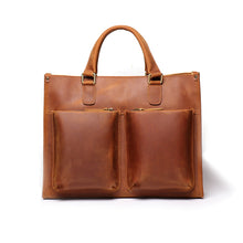 Load image into Gallery viewer, Leather Briefcase Vintage Leather Messenger Bag
