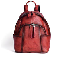 Load image into Gallery viewer, Cool Ladies Red Leather Backpack Purse Bag Rucksack for Women
