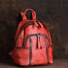 Load image into Gallery viewer, Cool Ladies Red Leather Backpack Purse Bag Rucksack for Women

