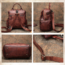 Load image into Gallery viewer, Trendy Womens Tan Leather Backpack Purse Designer Backpacks for Women
