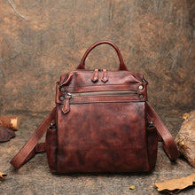 Load image into Gallery viewer, Trendy Womens Tan Leather Backpack Purse Designer Backpacks for Women

