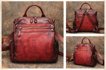 Load image into Gallery viewer, Trendy Womens Tan Leather Backpack Purse Designer Backpacks for Women
