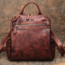Load image into Gallery viewer, Trendy Womens Tan Leather Backpack Purse Designer Backpacks for Women

