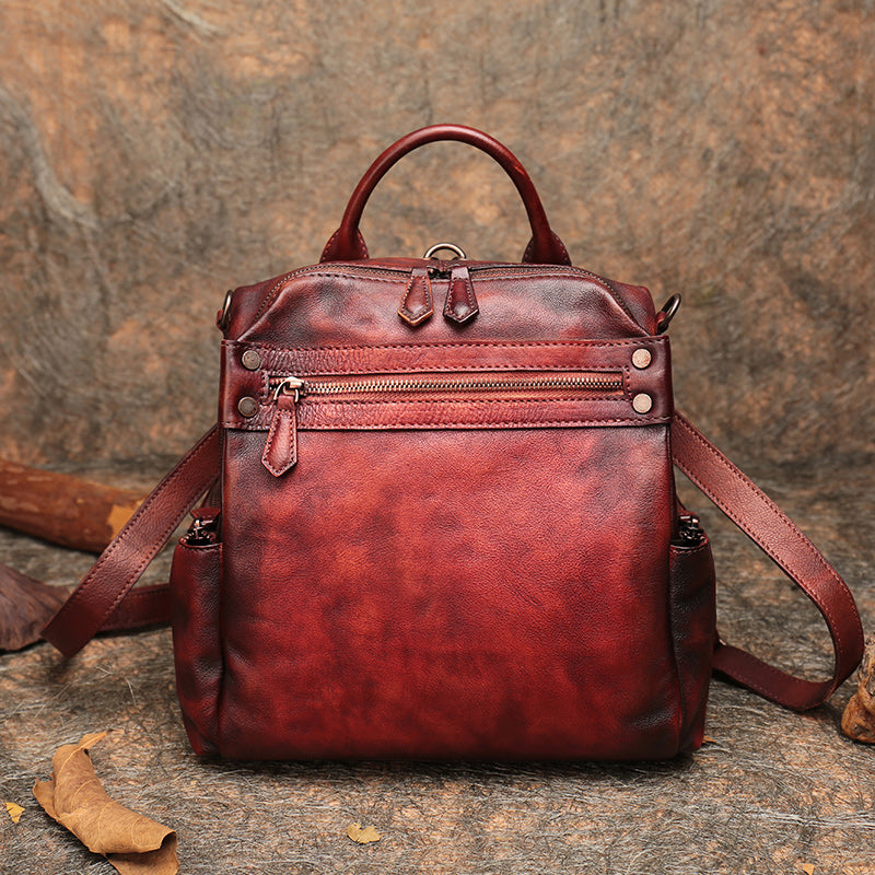 Trendy Womens Tan Leather Backpack Purse Designer Backpacks for Women