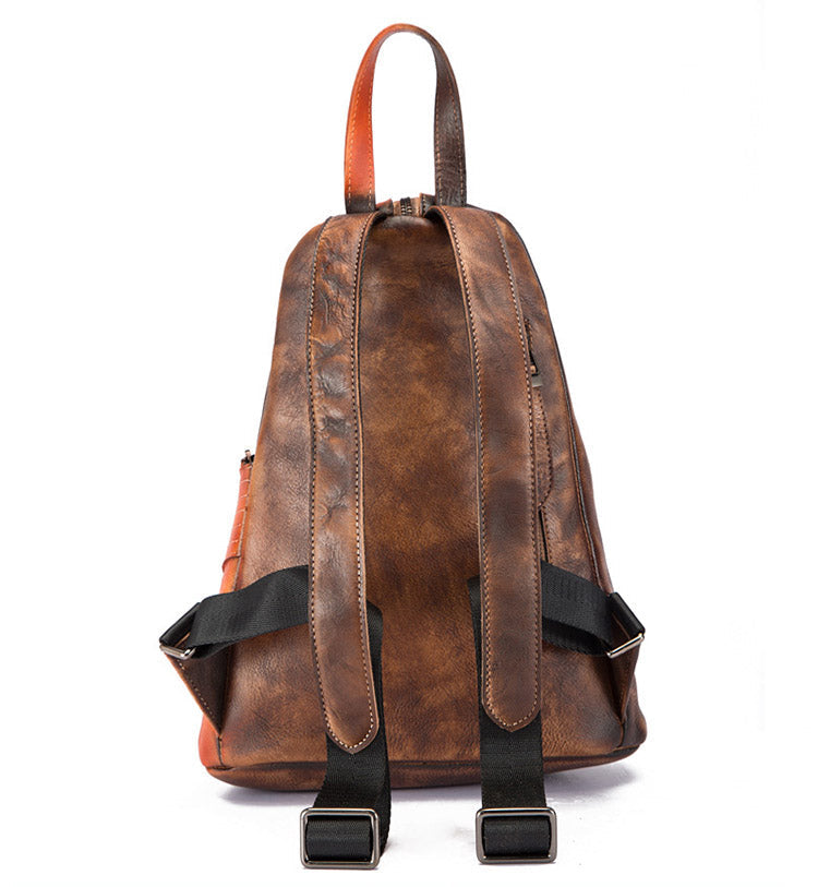 Fashion Leather Ladies Genunie Leather Backpack Purse Book Bags for Women