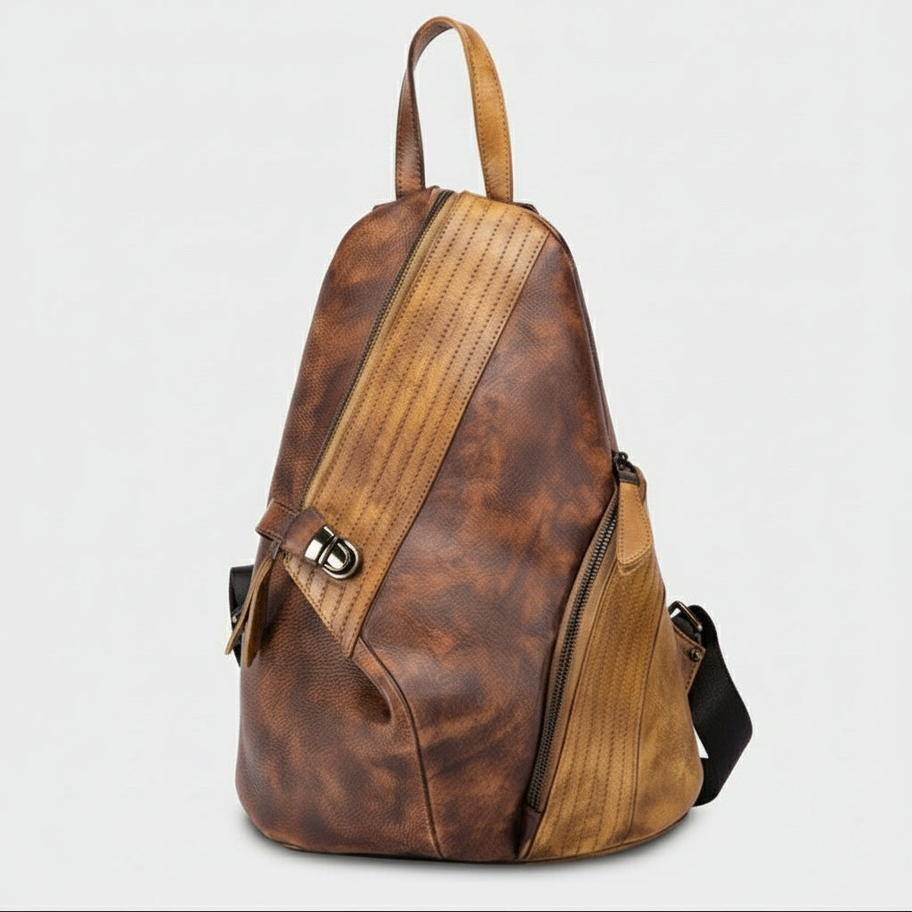 Fashion Leather Ladies Genunie Leather Backpack Purse Book Bags for Women