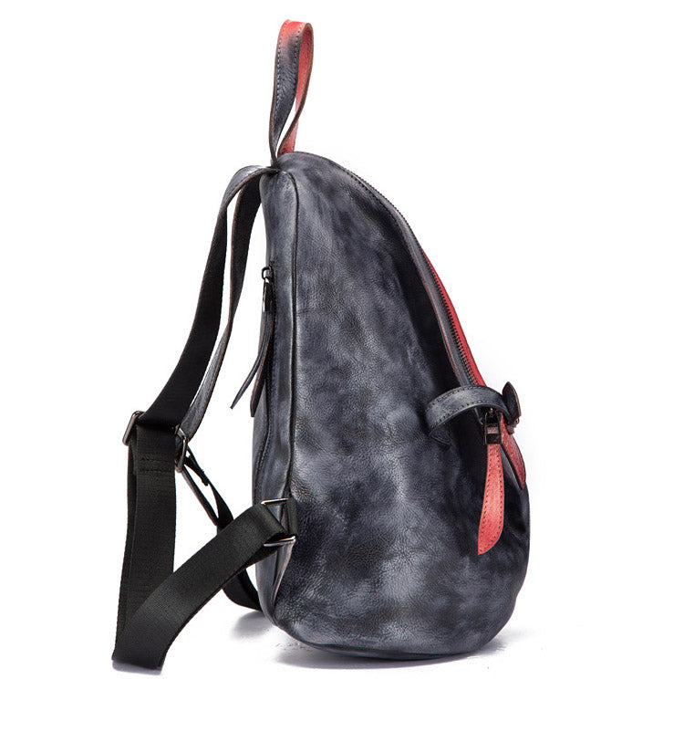 Fashion Leather Ladies Genunie Leather Backpack Purse Book Bags for Women