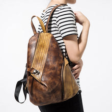 Load image into Gallery viewer, Fashion Leather Ladies Genunie Leather Backpack Purse Book Bags for Women
