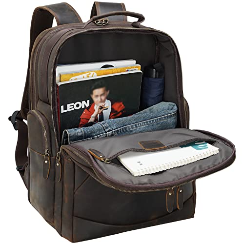 amerileather smart 17 leather trim laptop backpack Extra Large Full Grain Leather 17.3" Laptop School Backpack – FemmeFinery Shop