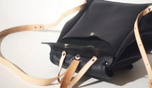 Load image into Gallery viewer, Fashon Womens Black Leather Backpack Bag Purse School Bag
