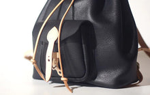 Load image into Gallery viewer, Fashon Womens Black Leather Backpack Bag Purse School Bag
