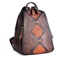 Load image into Gallery viewer, Womens Funky Brown Leather Backpack Purse Vintage Backpacks for Women
