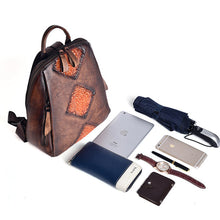 Load image into Gallery viewer, Womens Funky Brown Leather Backpack Purse Vintage Backpacks for Women
