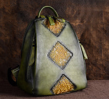 Load image into Gallery viewer, Womens Funky Brown Leather Backpack Purse Vintage Backpacks for Women
