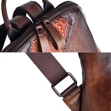 Load image into Gallery viewer, Womens Funky Brown Leather Backpack Purse Vintage Backpacks for Women
