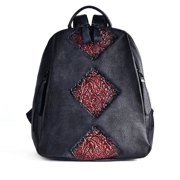Womens Funky Brown Leather Backpack Purse Vintage Backpacks for Women