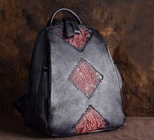 Load image into Gallery viewer, Womens Funky Brown Leather Backpack Purse Vintage Backpacks for Women
