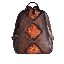Load image into Gallery viewer, Womens Funky Brown Leather Backpack Purse Vintage Backpacks for Women

