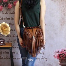 Load image into Gallery viewer, Womens Boho Leather Fringe Crossbody Handbags Small Purses Bags for Women
