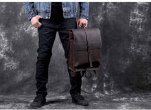 Load image into Gallery viewer, Handmade Classic Vintage Leather Backpack for Men
