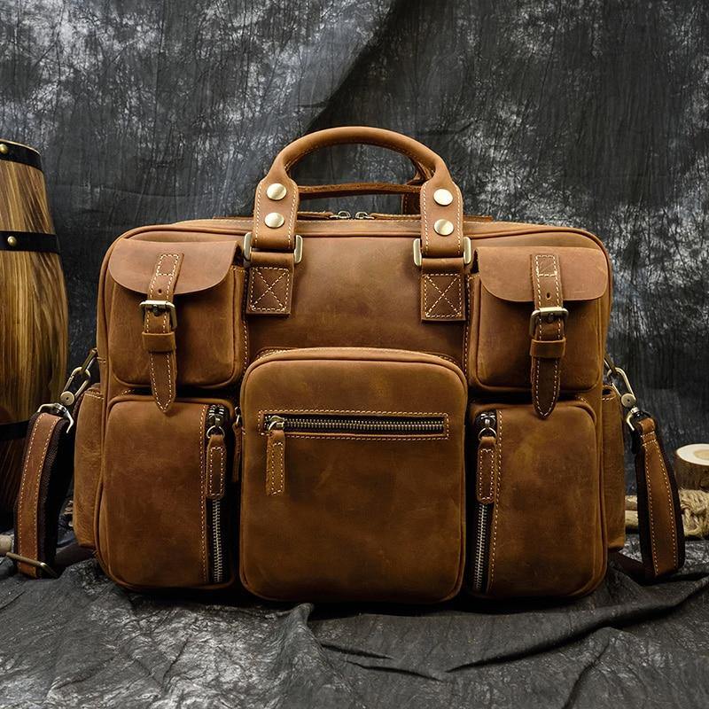 Lincoln Full Grain Leather Briefcase Bag