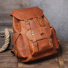 Load image into Gallery viewer, Detroit Full Grain Leather Rucksack
