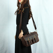 Load image into Gallery viewer, Crossbody Vintage Camera Leather Messenger Bag

