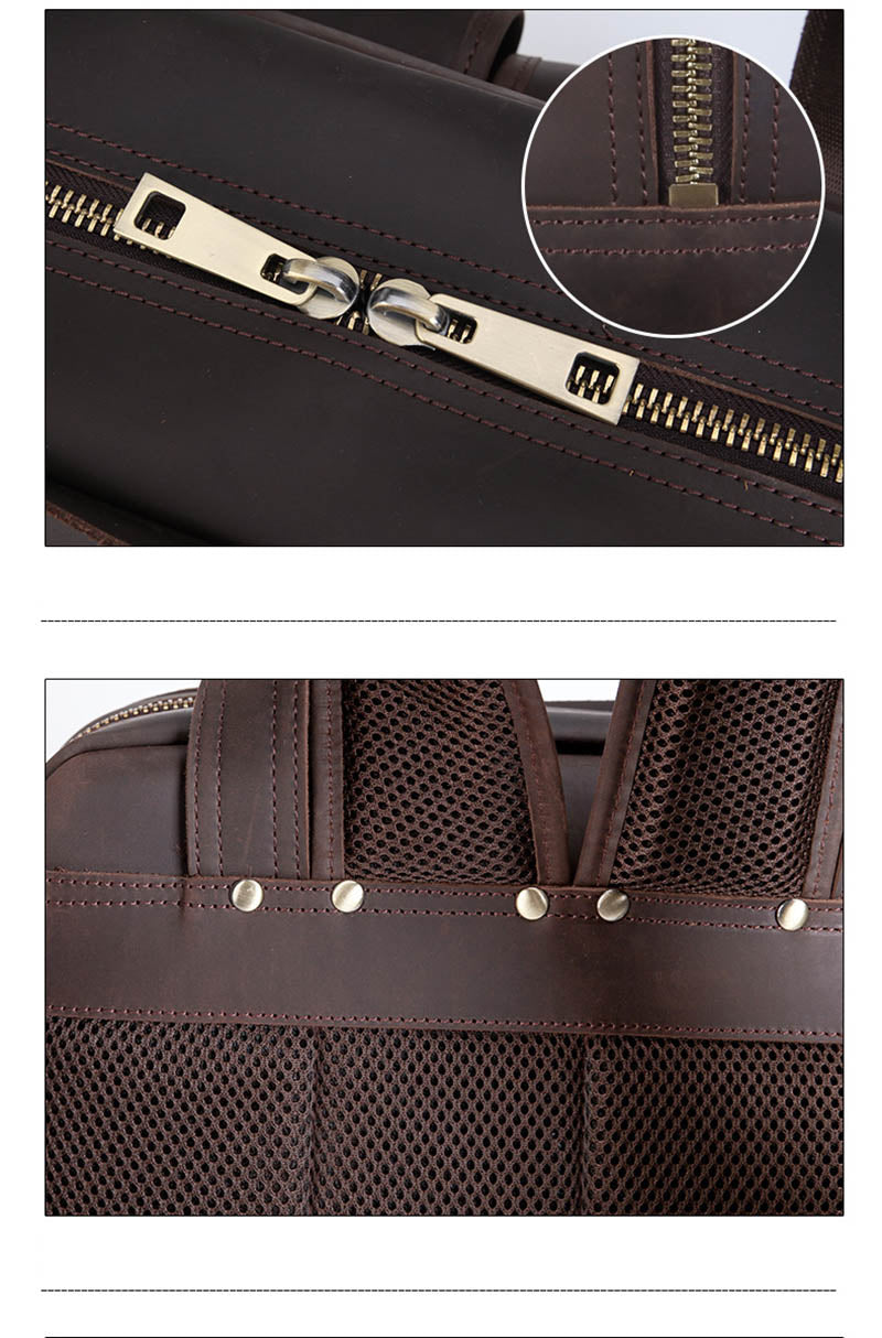 Simple Tripod Holder  Large Leather Backpack Camera Bag