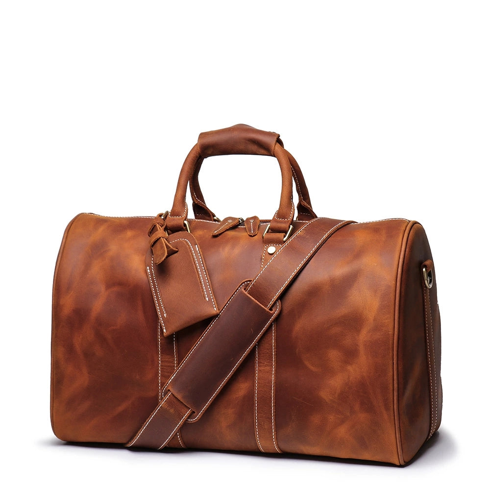Small Leather Duffle Bag Travel Bag