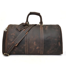 Load image into Gallery viewer, Full Grain Leather Weekender Travel Duffel Luggage Bag
