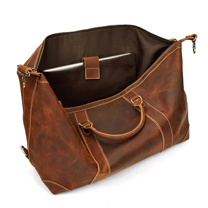 Vintage Duffle Bag Leather Weekender