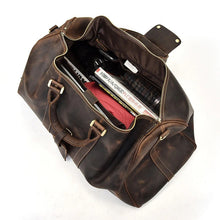Load image into Gallery viewer, Full Grain Leather Weekender Travel Duffel Luggage Bag
