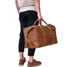 Load image into Gallery viewer, Vintage Duffle Bag Leather Weekender
