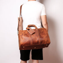 Load image into Gallery viewer, Small Leather Duffle Bag Travel Bag
