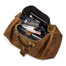 Load image into Gallery viewer, Full Grain Leather Weekender Travel Duffel Luggage Bag
