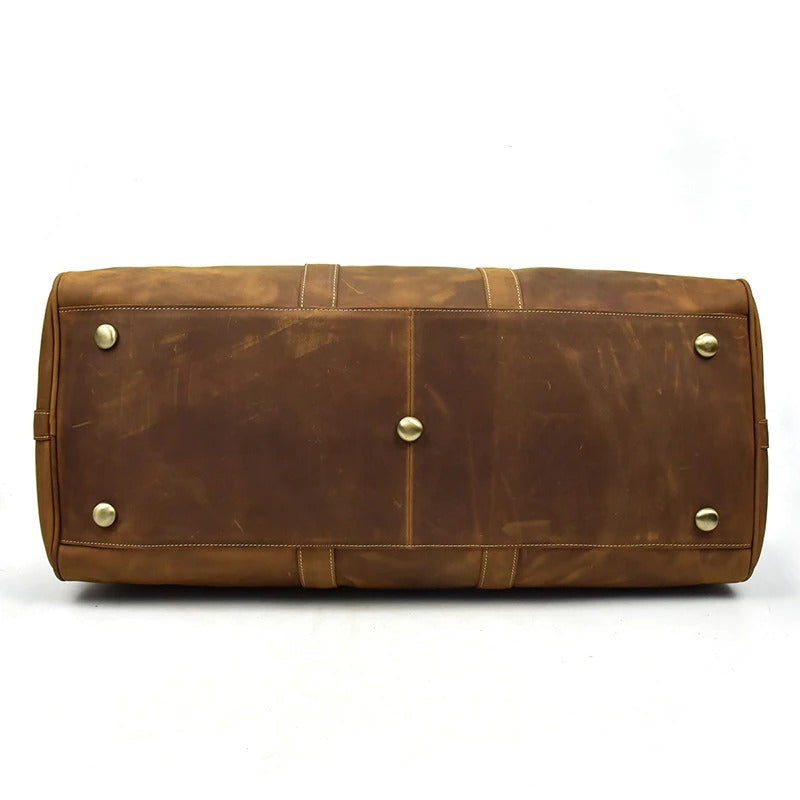 Full Grain Leather Weekender Travel Duffel Luggage Bag